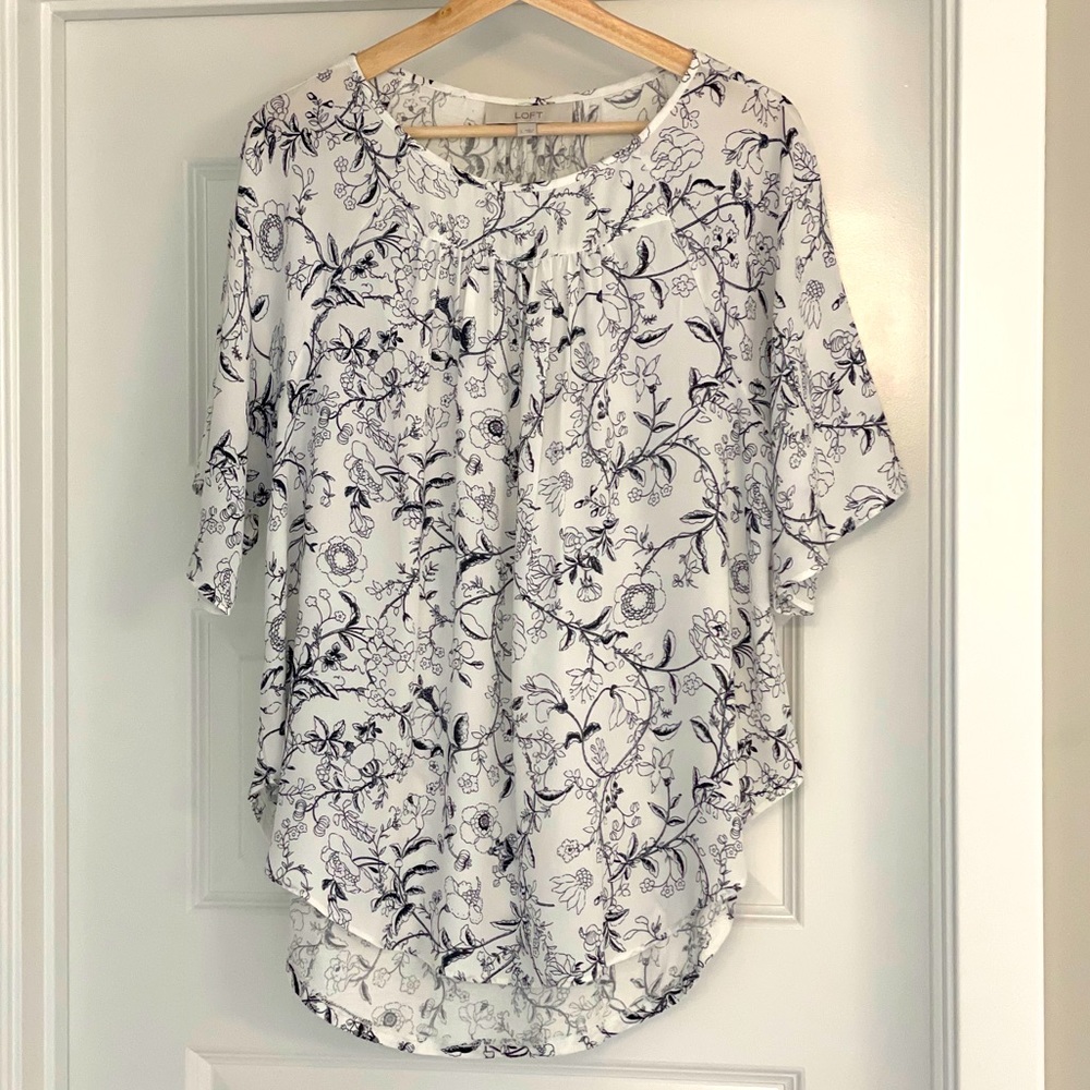 LOFT Mixed Media Flowy Tee